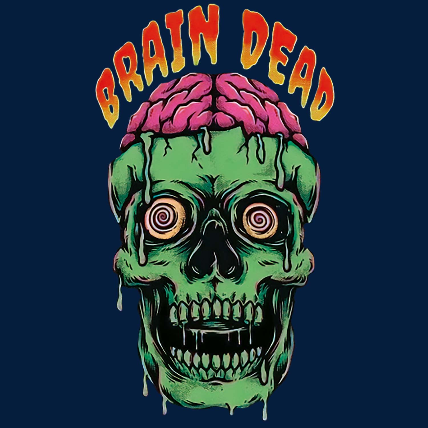 Tantra Brain Dead 100% Cotton Round Neck Printed Tshirt - Shipping Globally!