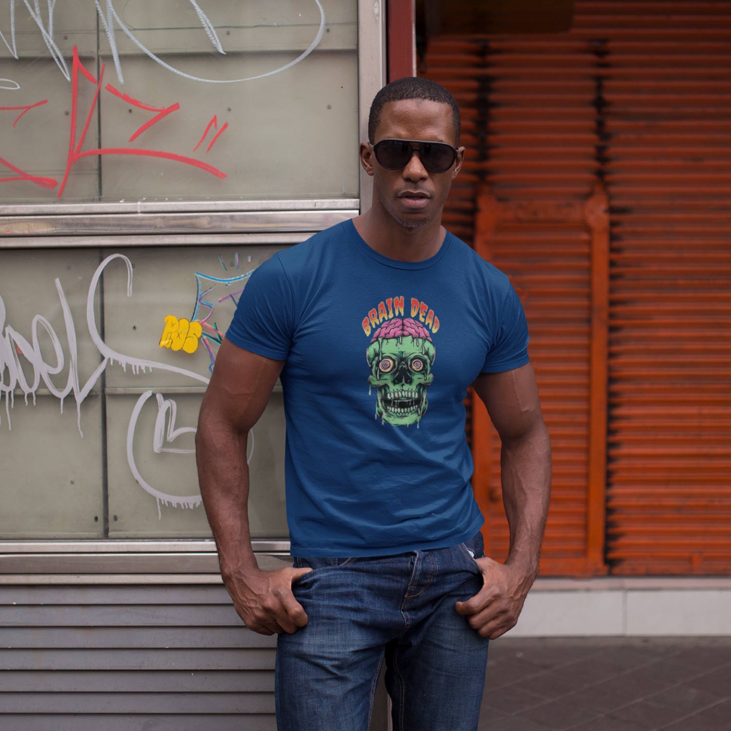 Tantra Brain Dead 100% Cotton Round Neck Printed Tshirt - Shipping Globally!