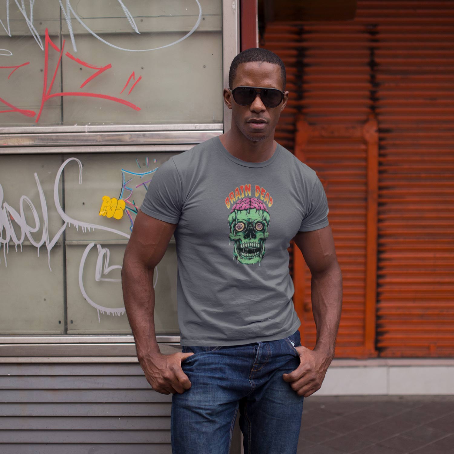 Tantra Brain Dead 100% Cotton Round Neck Printed Tshirt - Shipping Globally!