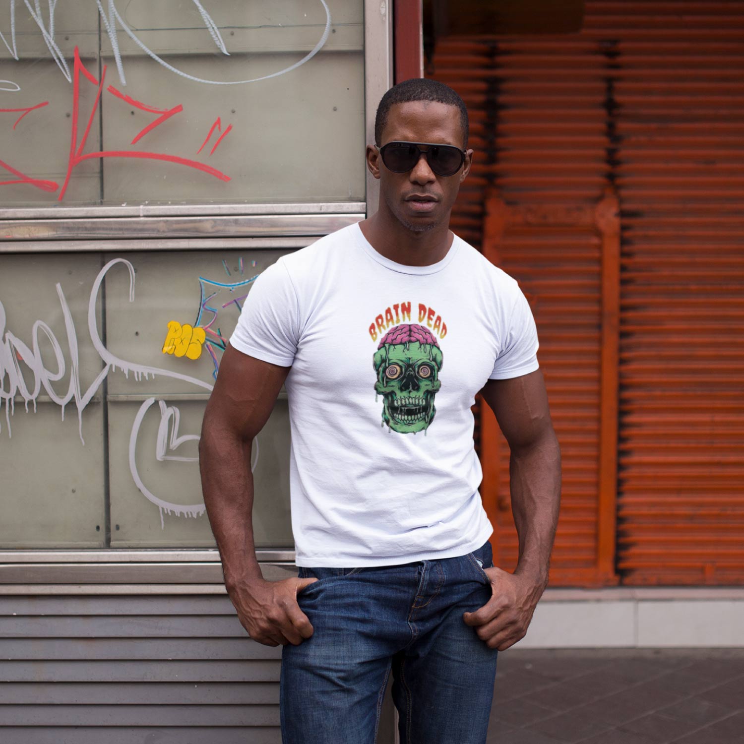 Tantra Brain Dead 100% Cotton Round Neck Printed Tshirt - Shipping Globally!