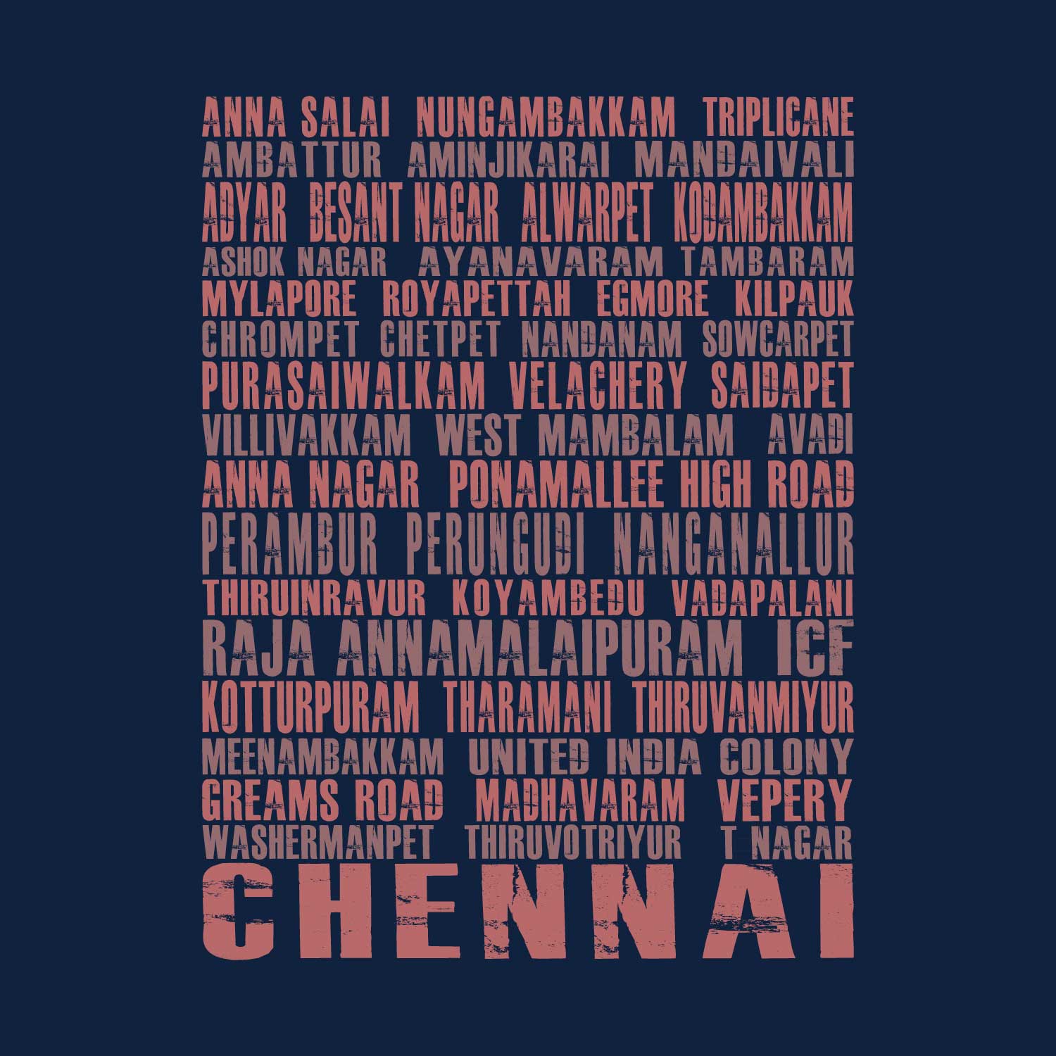 Chennai Typo T-Shirt – Tantra Original Brand Since 1997 – Unisex Graphic Cotton Tee – Bold & Urban-Inspired Casual Wear - Shipping Globally!