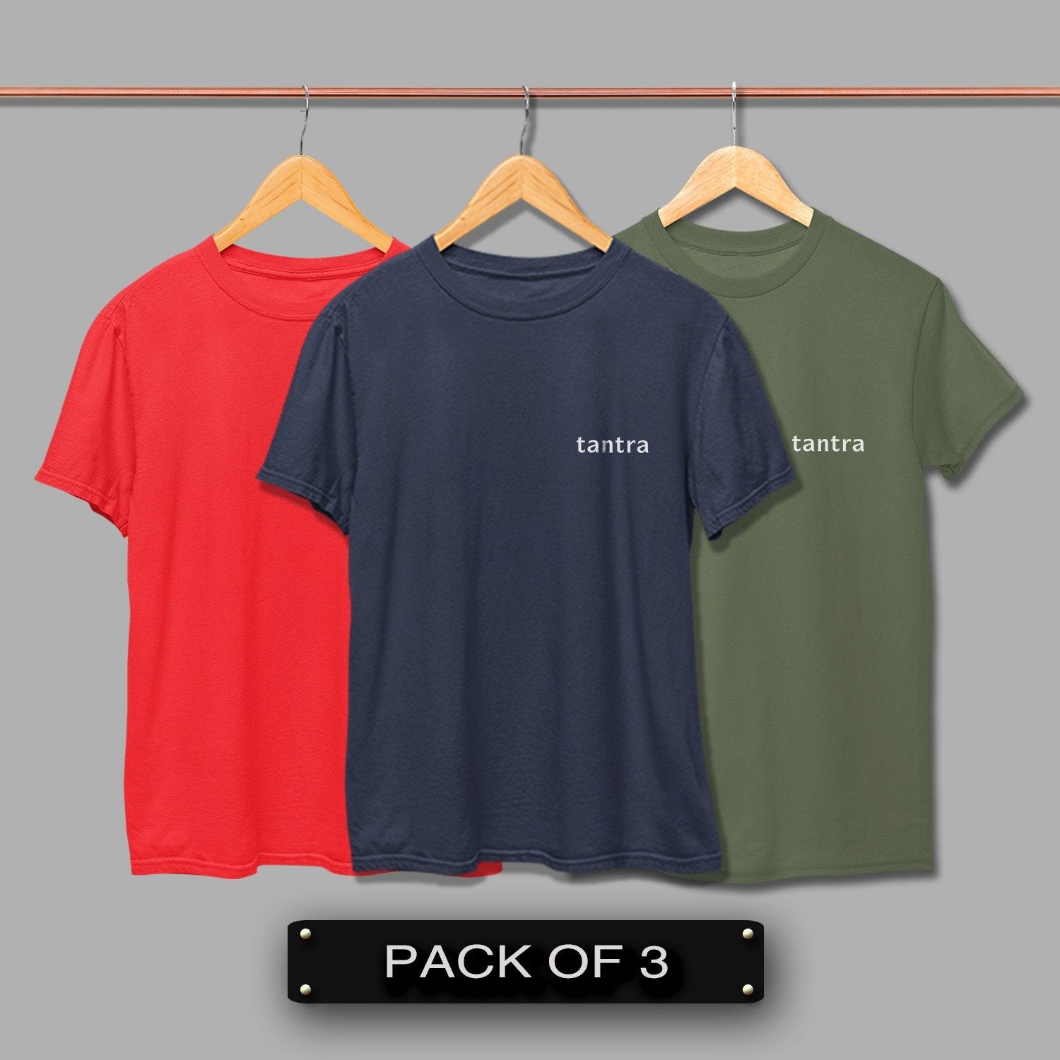 Mens Plain Combo -Red, Navy Blue, Khakhi Green - Shipping Globally!