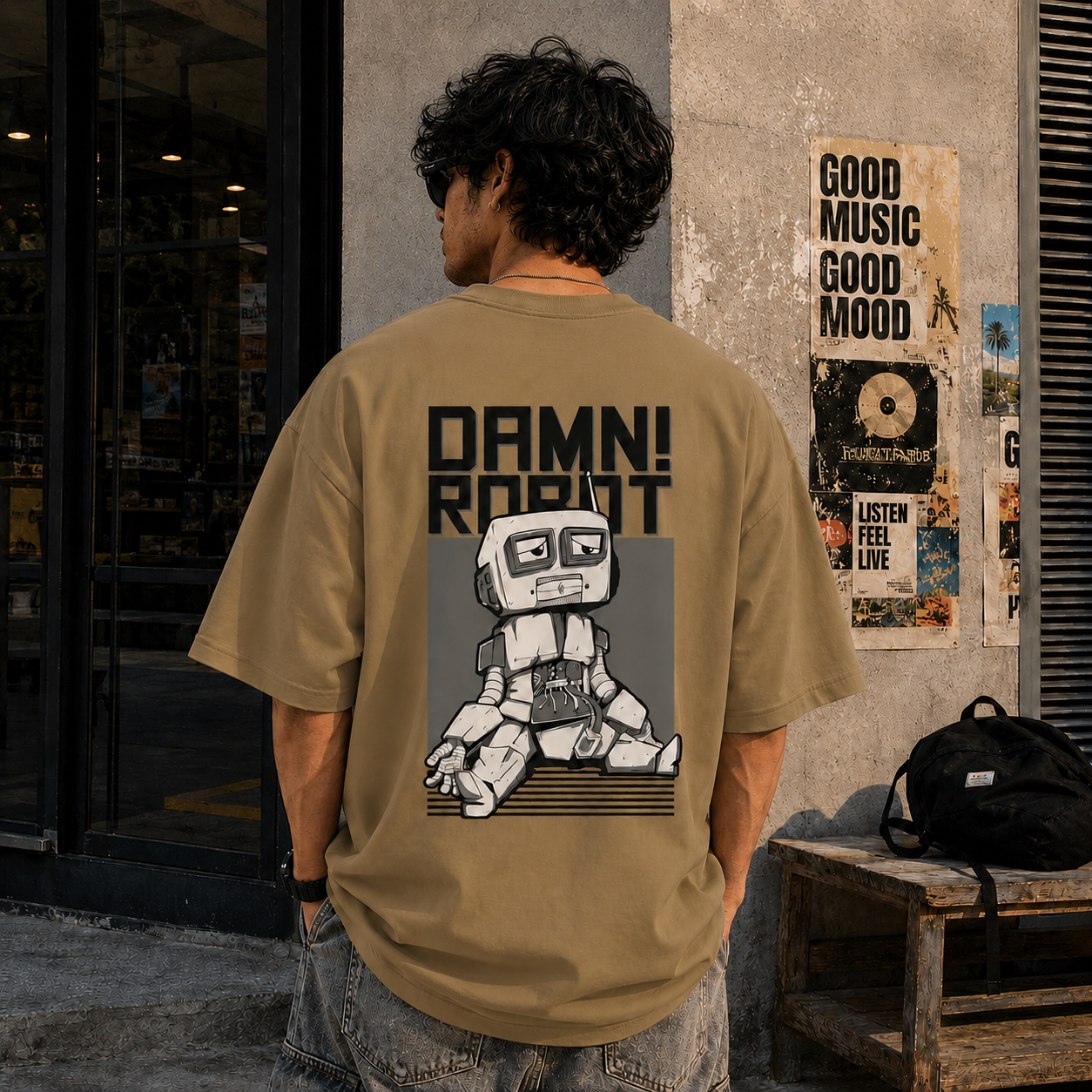 Damn! Oversize Back Print – Tantra Original Brand Since 1997 – Unisex Cotton Tee Everyday Wear - Shipping Globally!
