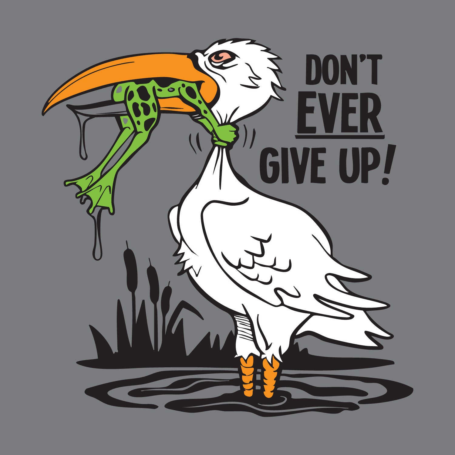 Tantra Don’t Ever Give Up - Graphic Print Regular Fit Half Sleeve Round Neck Cotton T-Shirt - Shipping Globally!