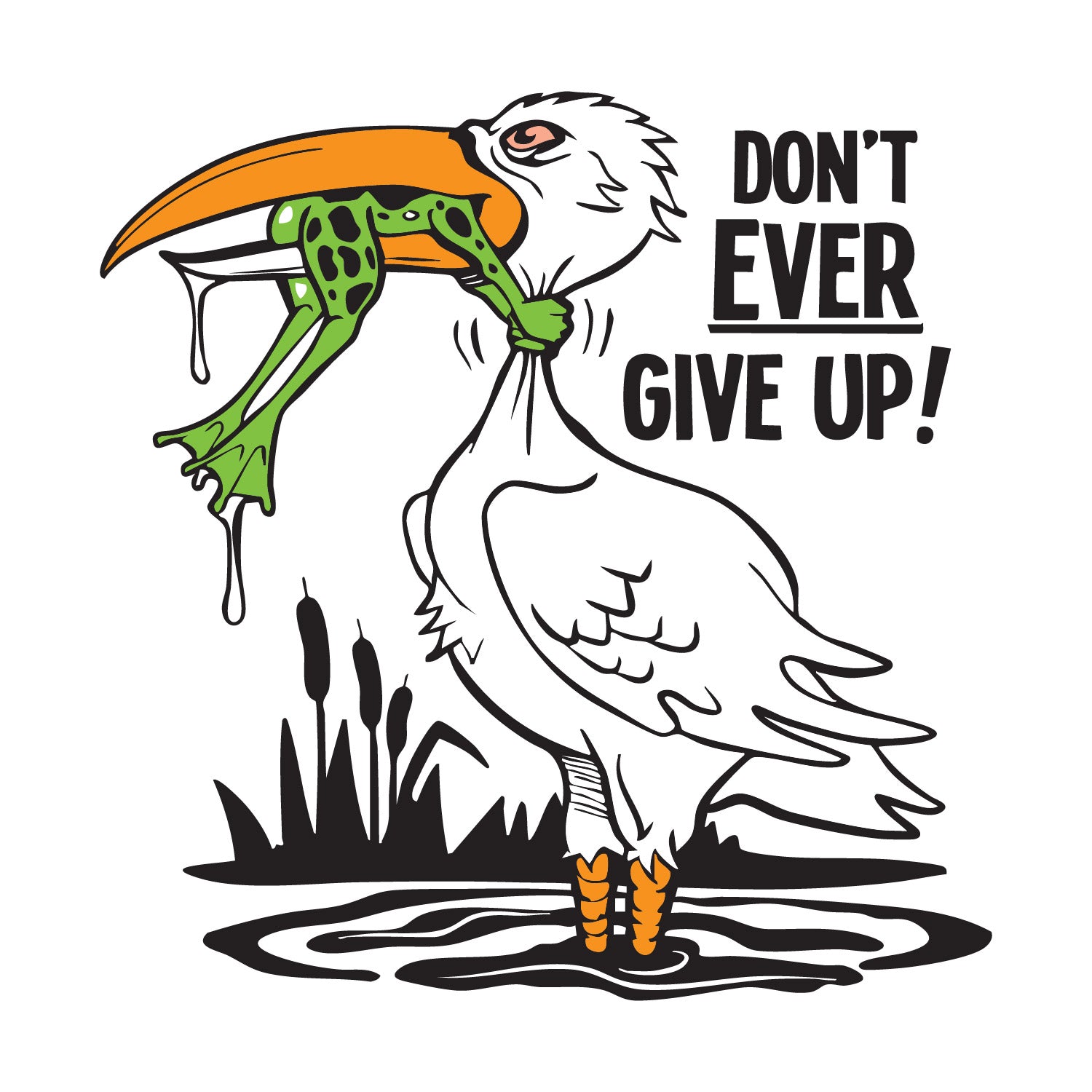 Tantra Don’t Ever Give Up - Graphic Print Regular Fit Half Sleeve Round Neck Cotton T-Shirt - Shipping Globally!