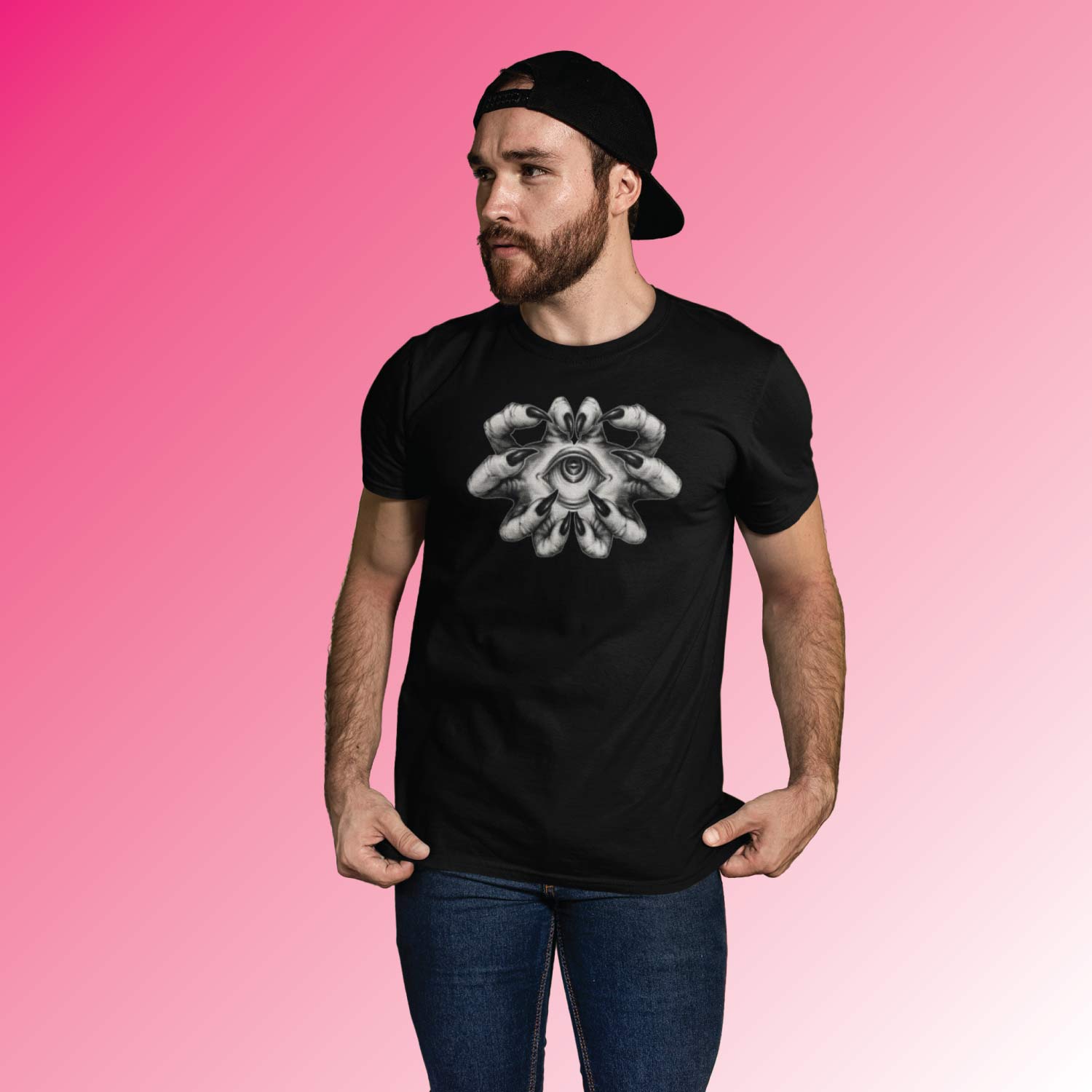 Handful Eye – Tantra Original Brand Since 1997 – Unisex Graphic Cotton Tee – Mystical & Artistic Casual Wear - Shipping Globally!