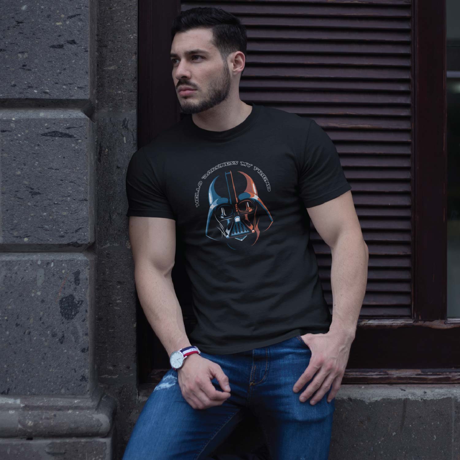 Tantra Hello Darkness 100% Cotton Round Neck Printed Tshirt - Shipping Globally!