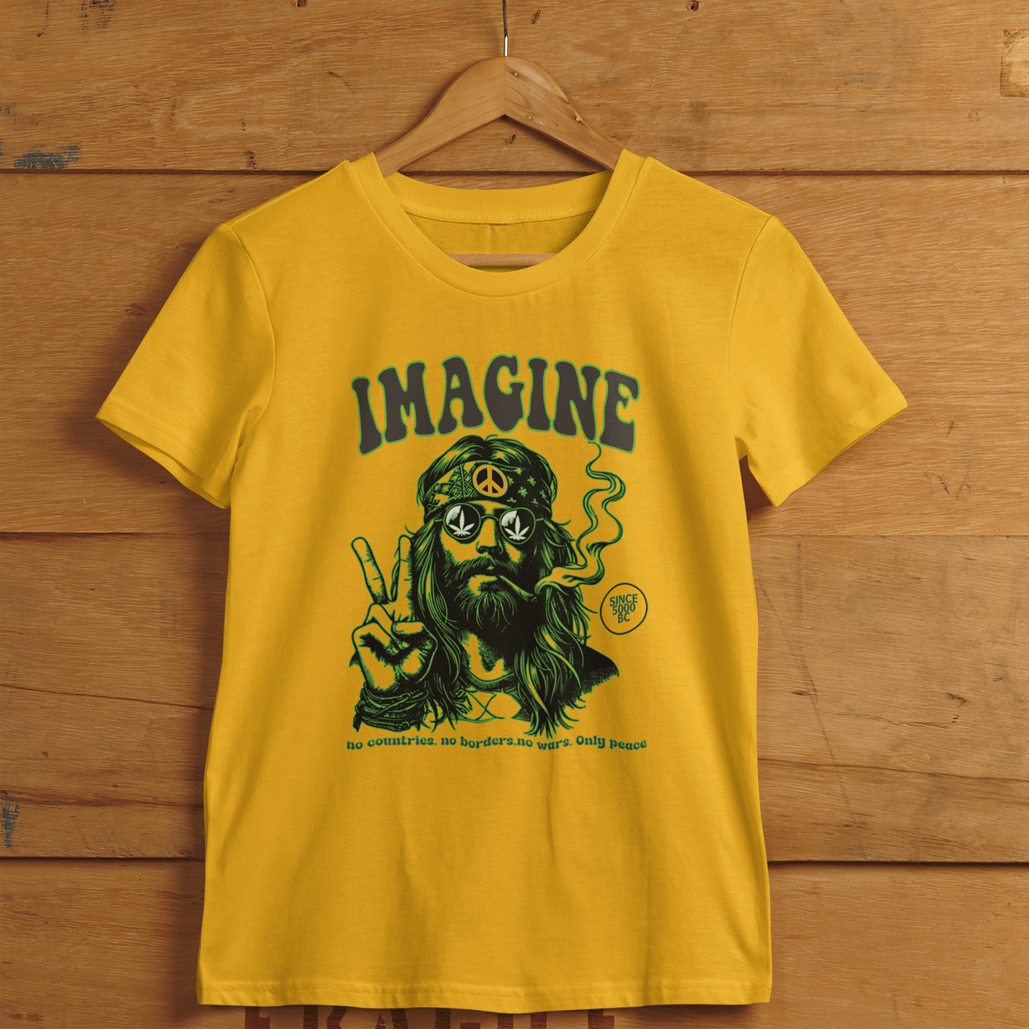 Hippy Men's Round Neck Printed T-Shirt - Shipping Globally!