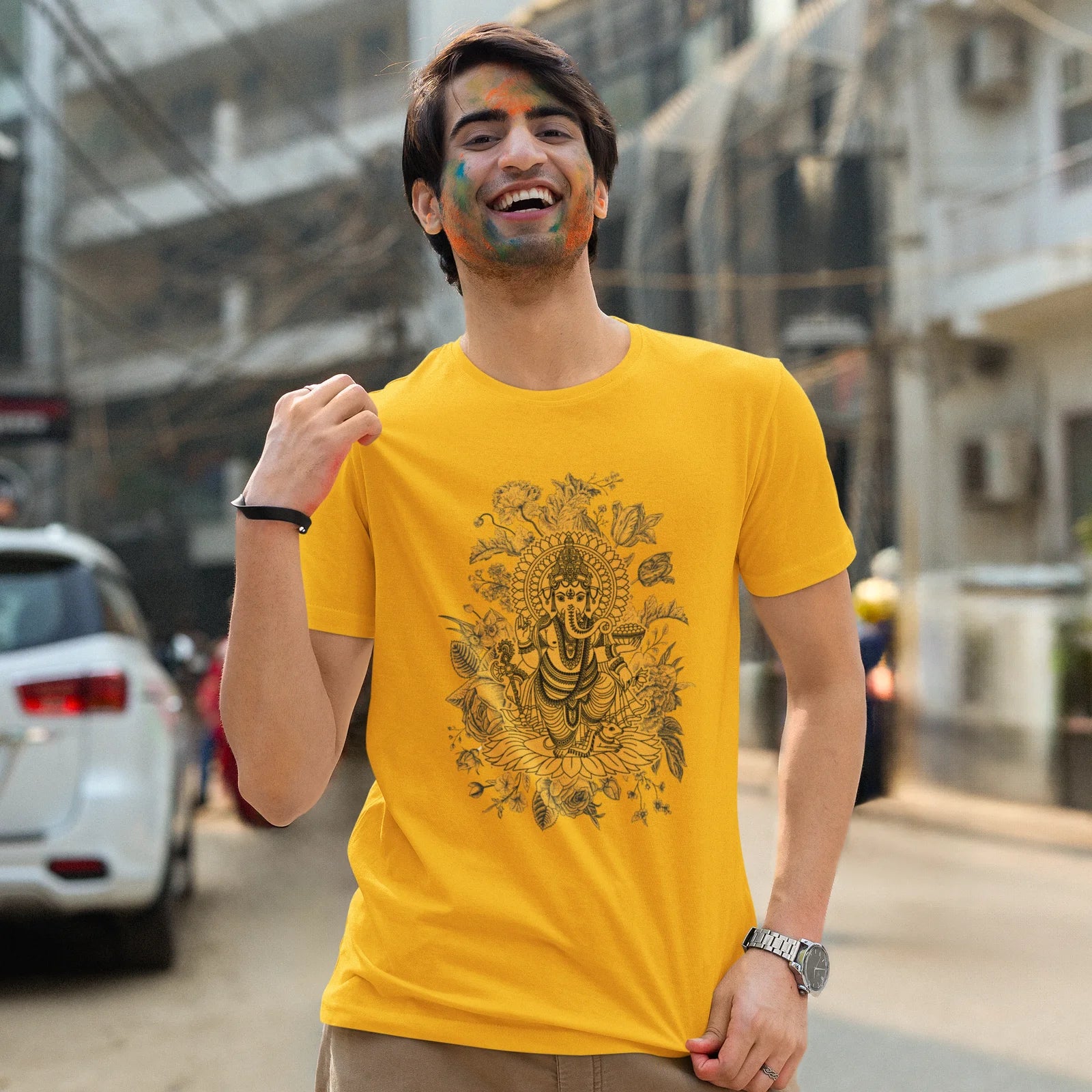 Floral Ganpati-Mens Tshirt - Shipping Globally!