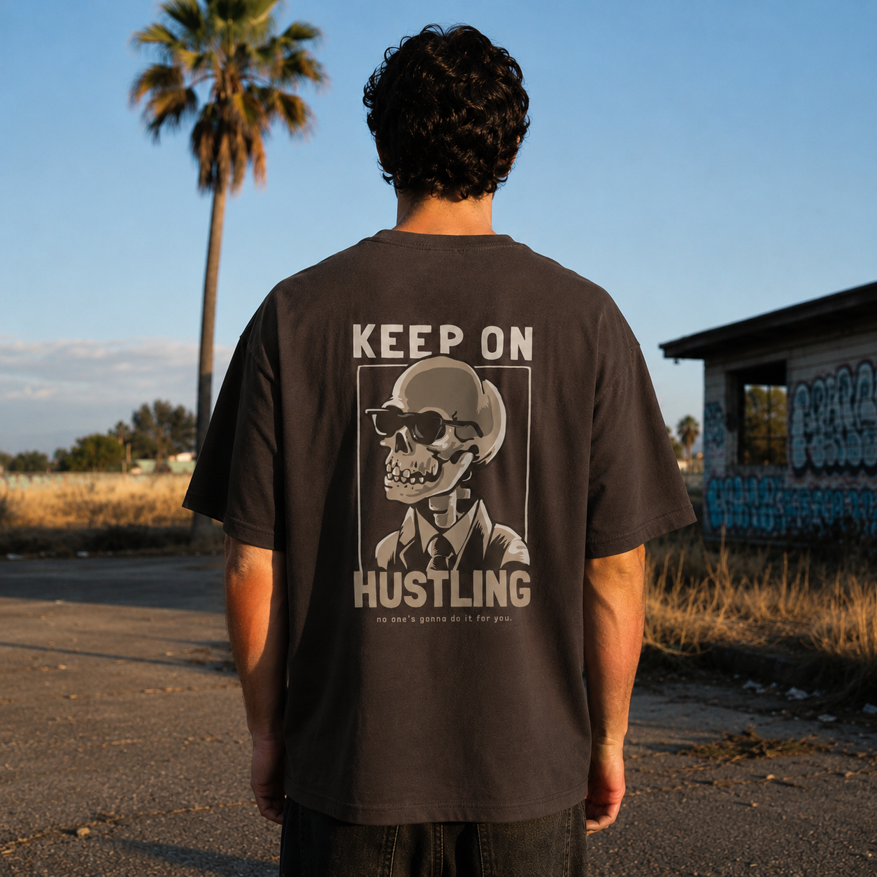 Hustling Oversize Back Print – Tantra Original Brand Since 1997 – Unisex Cotton Tee Everyday Wear - Shipping Globally!