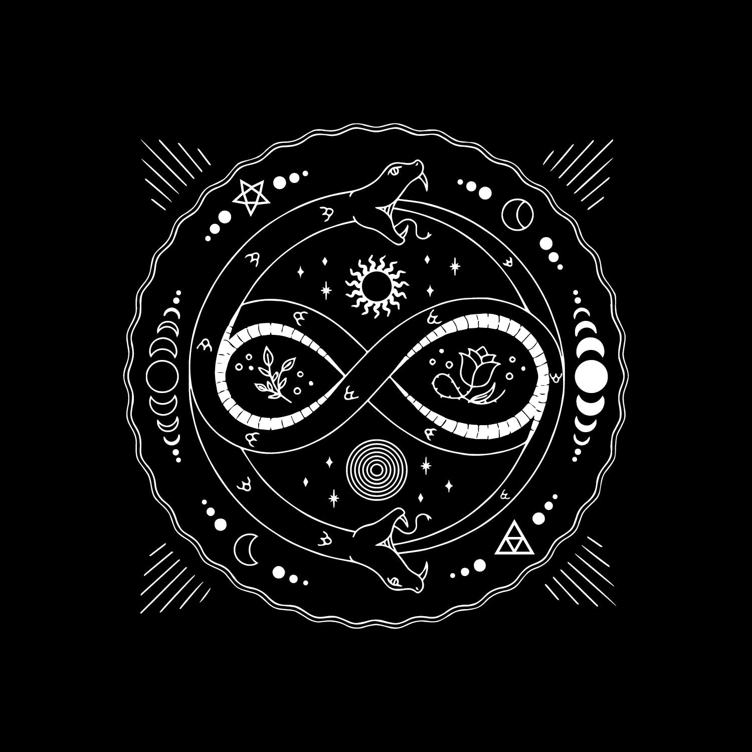 Infinity Snake – Tantra Original Brand Since 1997 – Unisex Graphic Cotton Tee – Symbolic & Bold Casual Wear - Shipping Globally!