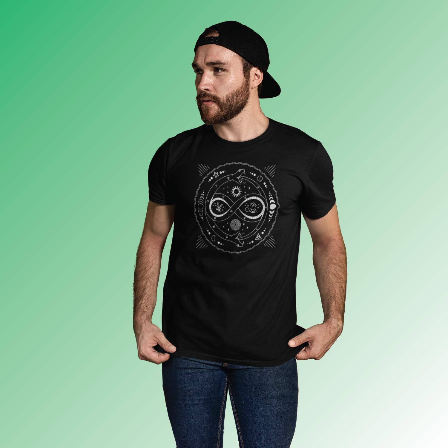 Infinity Snake – Tantra Original Brand Since 1997 – Unisex Graphic Cotton Tee – Symbolic & Bold Casual Wear - Shipping Globally!