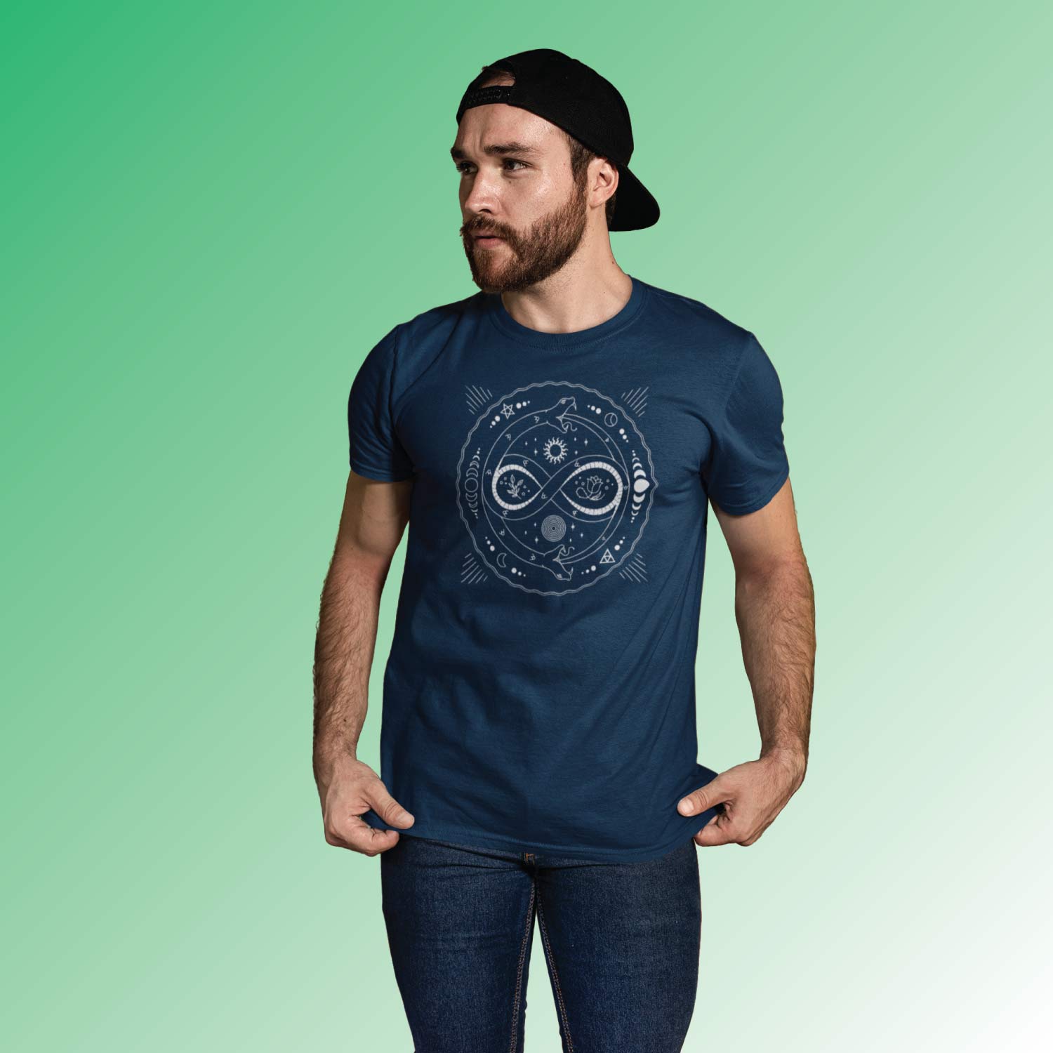 Infinity Snake – Tantra Original Brand Since 1997 – Unisex Graphic Cotton Tee – Symbolic & Bold Casual Wear - Shipping Globally!