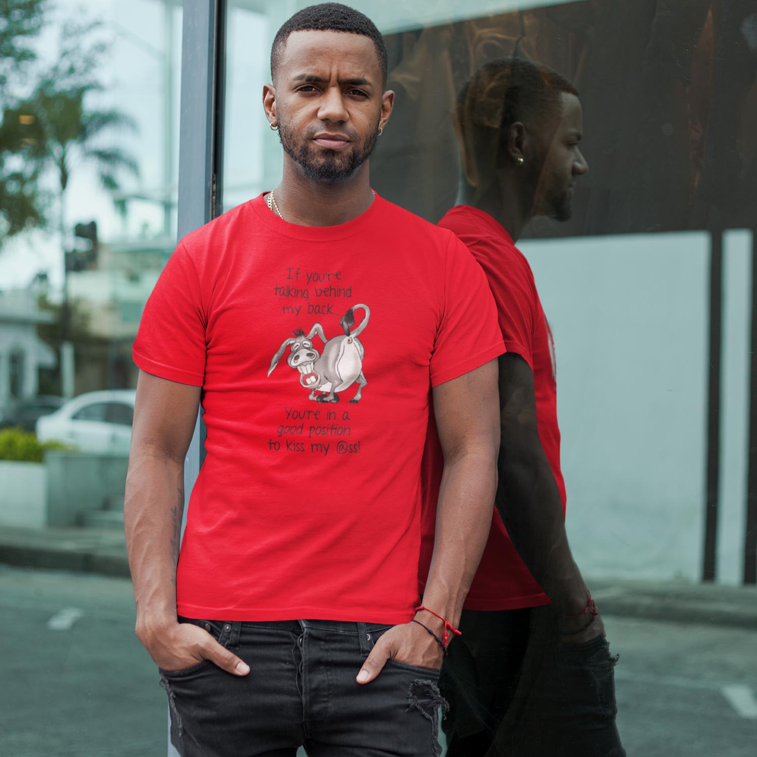 Tantra Kiss my ass 100% Cotton Round Neck Graphic Printed T-Shirt - Shipping Globally!