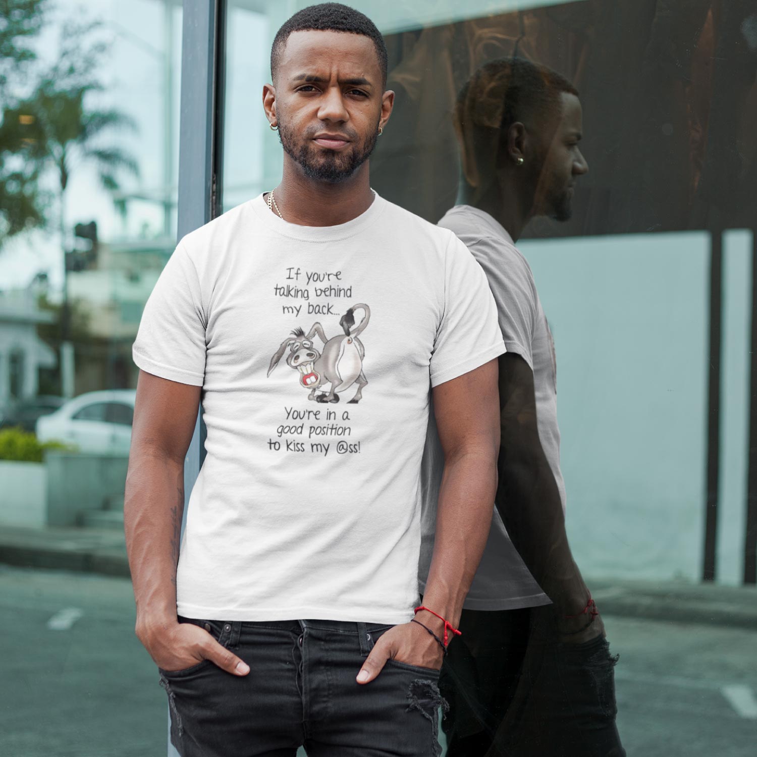 Tantra Kiss my ass 100% Cotton Round Neck Graphic Printed T-Shirt - Shipping Globally!
