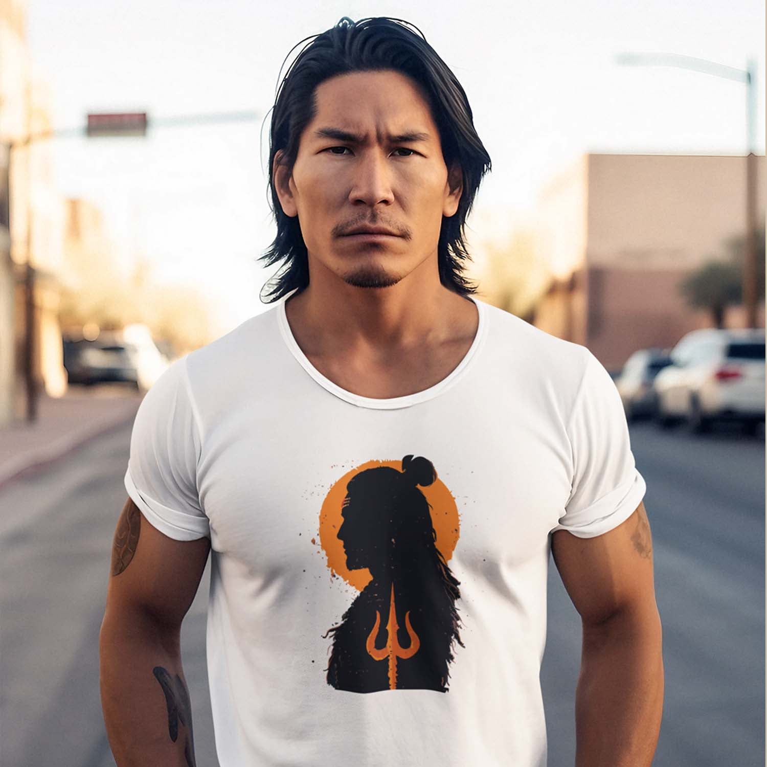 Tantra Mahakal -Graphic Print Regular Fit Half Sleeve Round Neck Cotton T-Shirt - Shipping Globally!