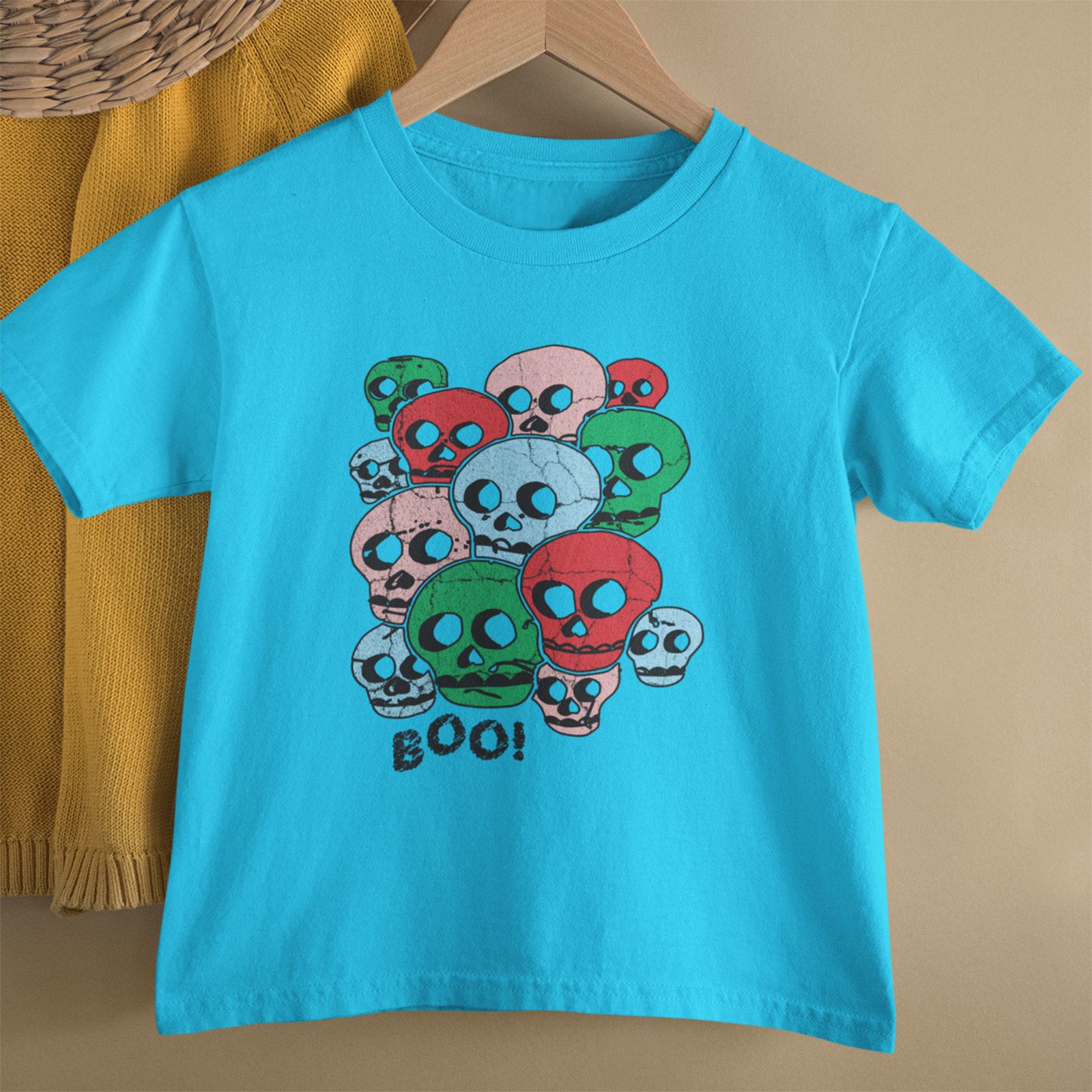 Popart Skull - Kids Printed Round Neck T-shirts - Shipping Globally