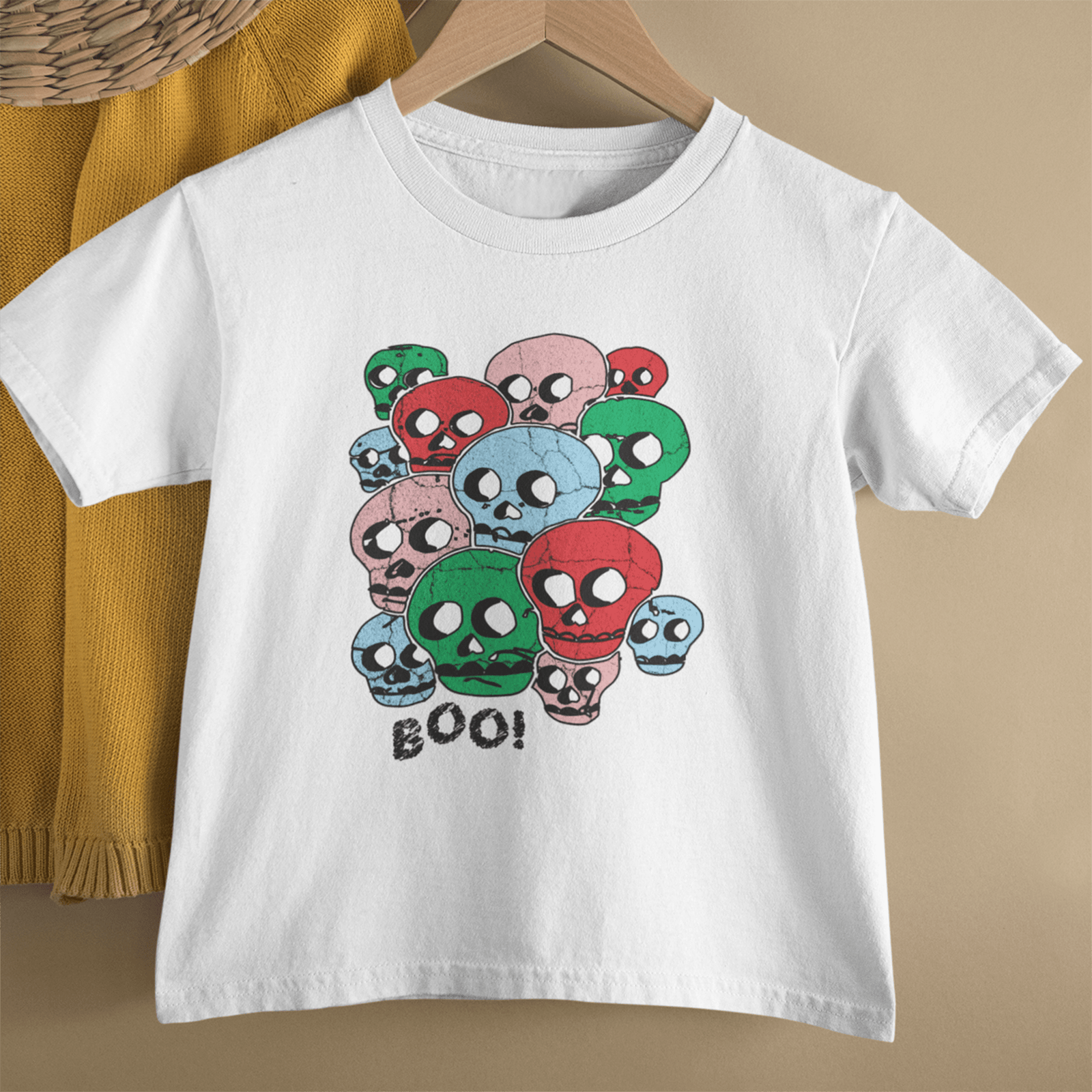 Popart Skull - Kids Printed Round Neck T-shirts - Shipping Globally