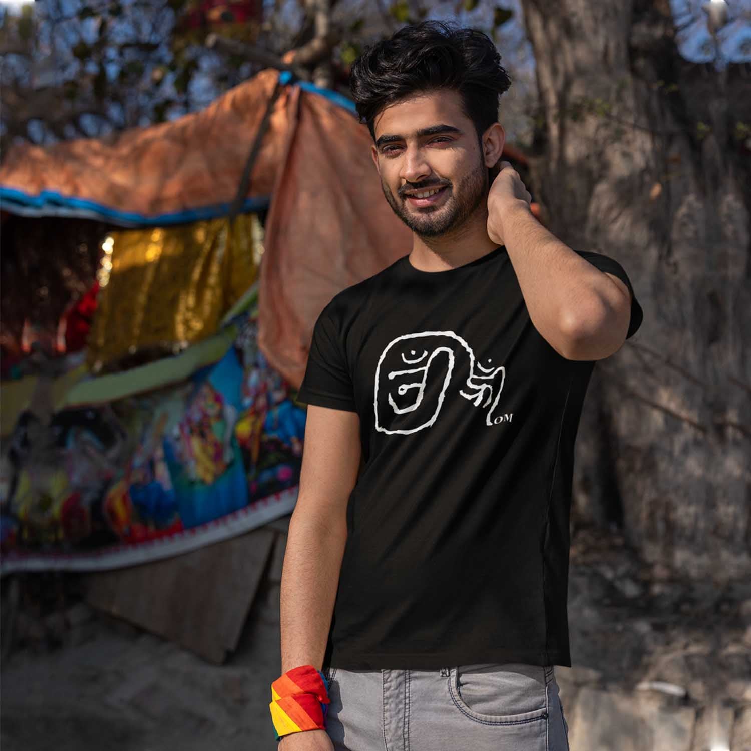 Tantra New Om 100% Cotton Round Neck Printed Tshirt - Shipping Globally!