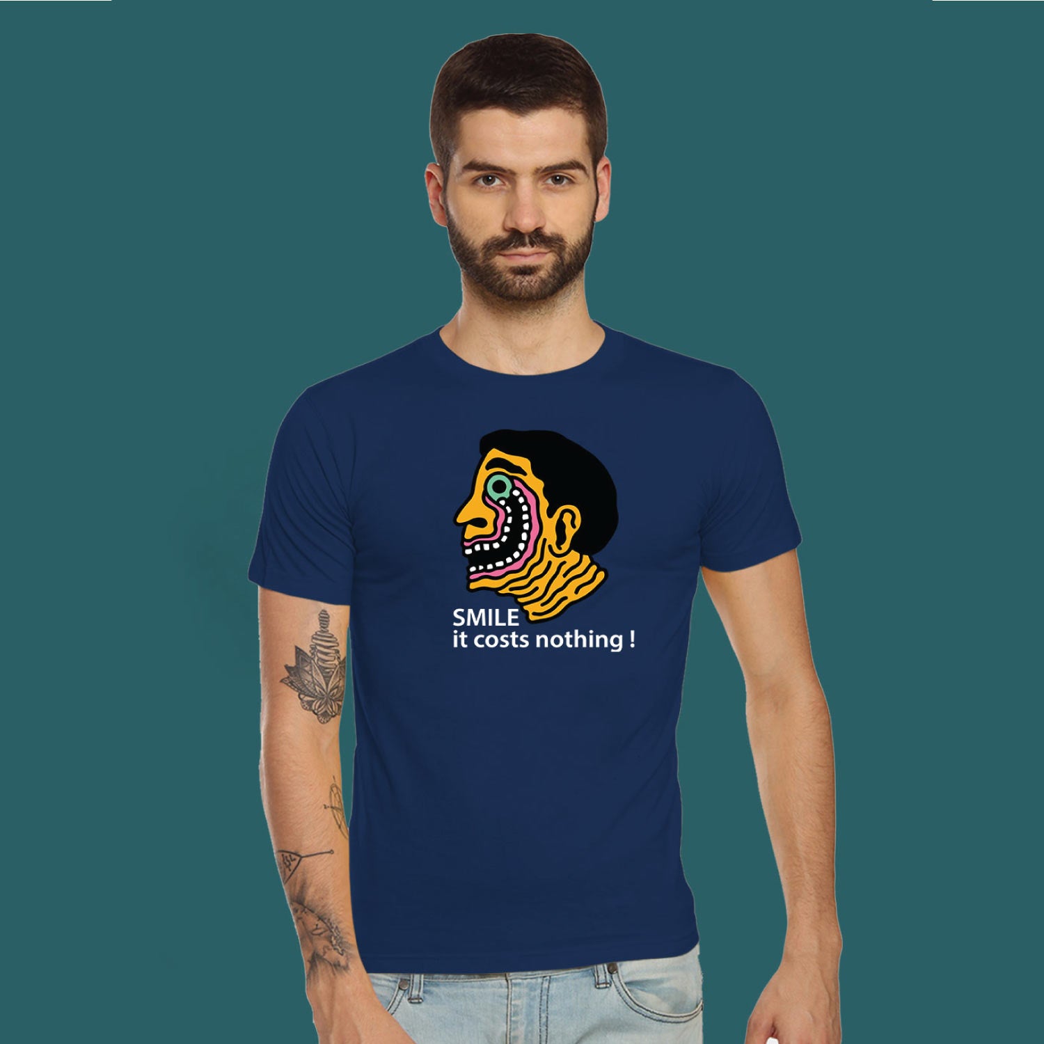 Smile! It Costs Nothing – Tantra Original Brand Since 1997 – Unisex Cotton Tee – Casual Everyday Wear - Shipping Globally!