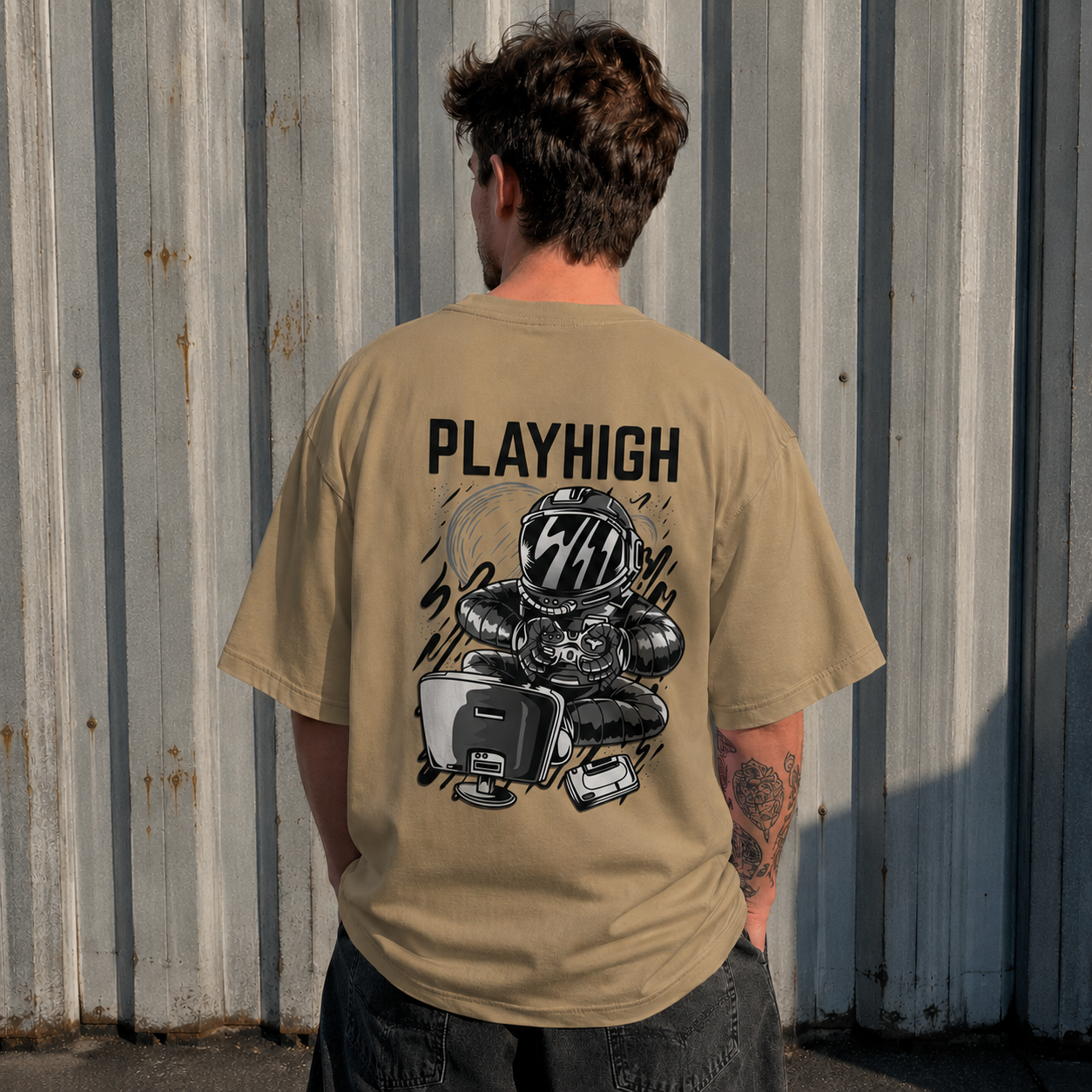 Playhigh Oversize Back Print – Tantra Original Brand Since 1997 – Unisex Cotton Tee Everyday Wear - Shipping Globally!