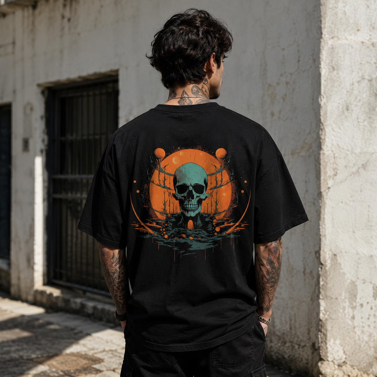 Skull Hell Oversize Back Print – Tantra Original Brand Since 1997 – Unisex Cotton Tee Everyday Wear - Shipping Globally!