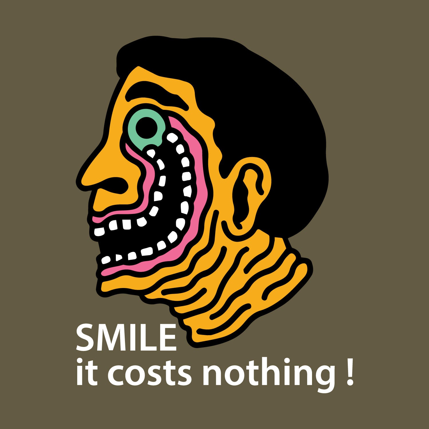 Smile! It Costs Nothing – Tantra Original Brand Since 1997 – Unisex Cotton Tee – Casual Everyday Wear - Shipping Globally!