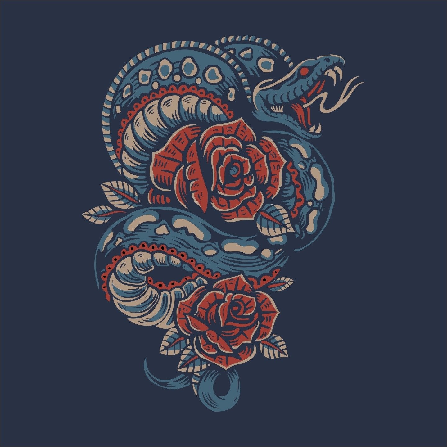 Snake & Roses Unisex Printed Hoodies - Shipping Globally!