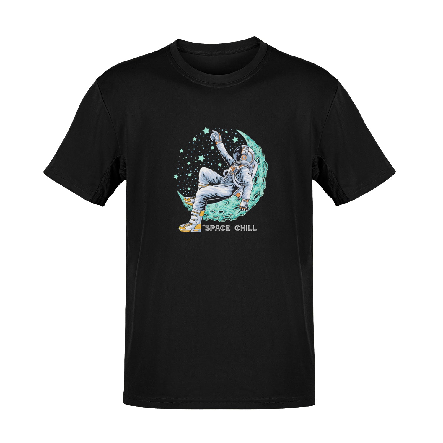Tantra Space Chill - Graphic Print Regular Fit Half Sleeve Round Neck Cotton T-Shirt - Shipping Globally!