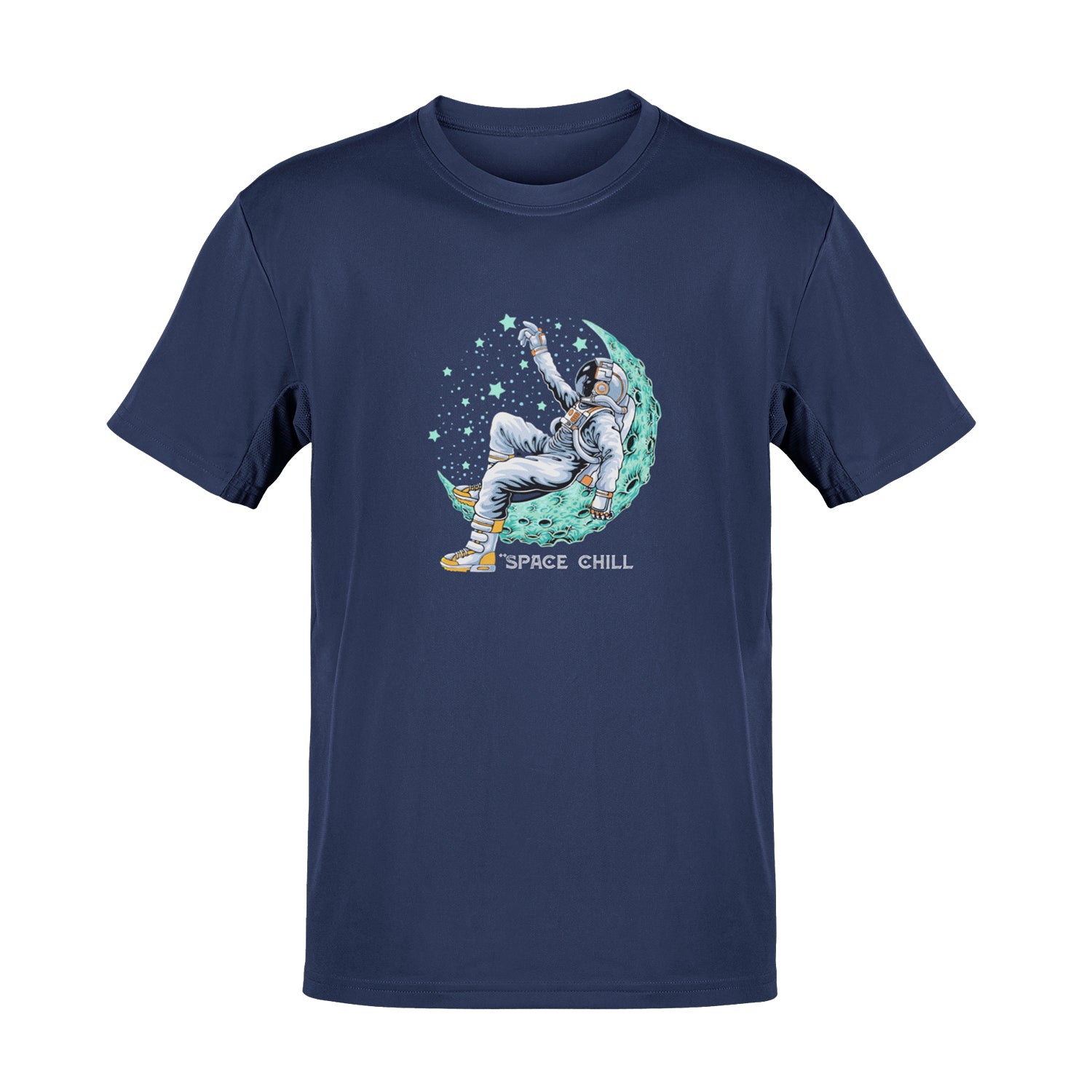 Tantra Space Chill - Graphic Print Regular Fit Half Sleeve Round Neck Cotton T-Shirt - Shipping Globally!