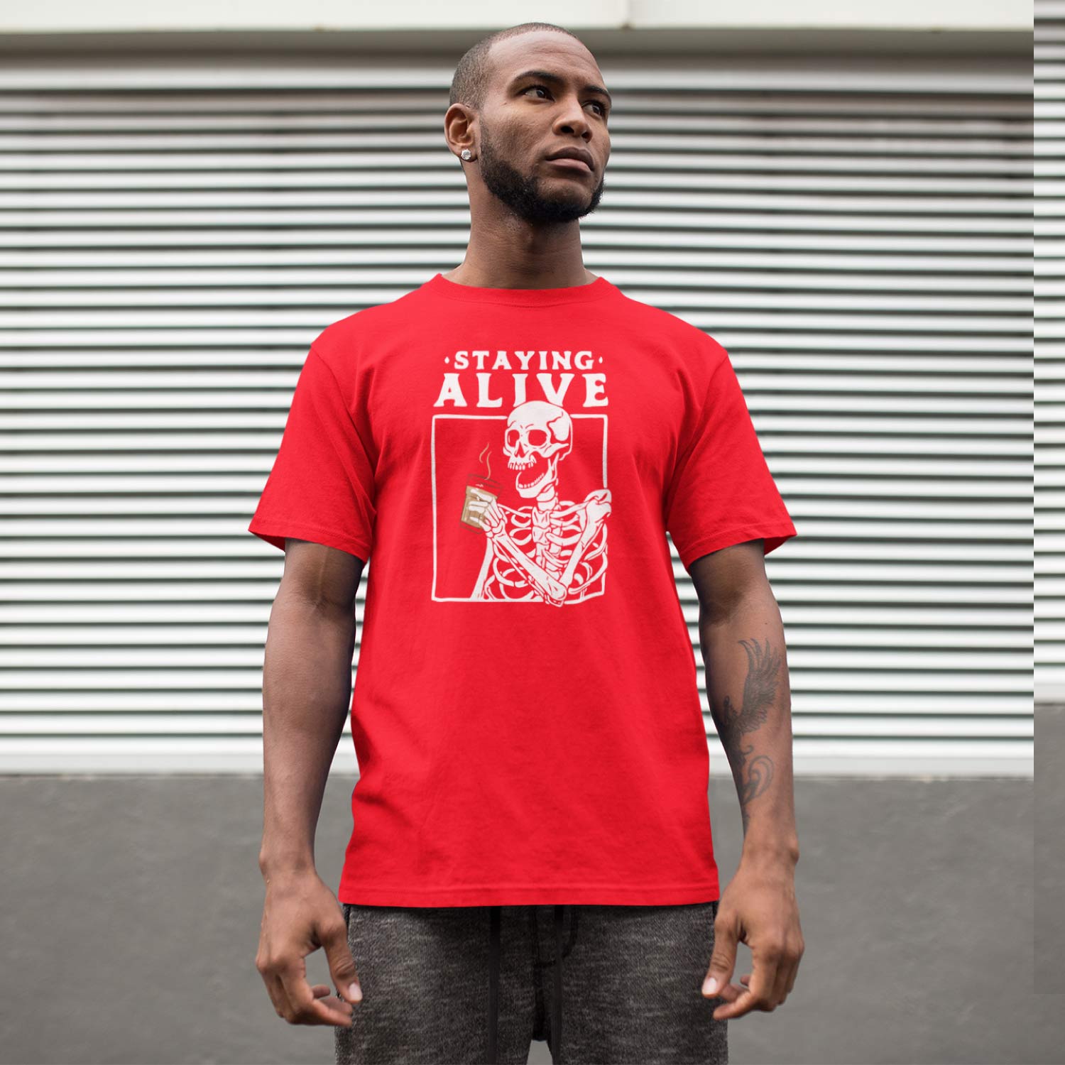Tantra Staying Alive 100% Cotton Round Neck Printed Tshirt - Shipping Globally!