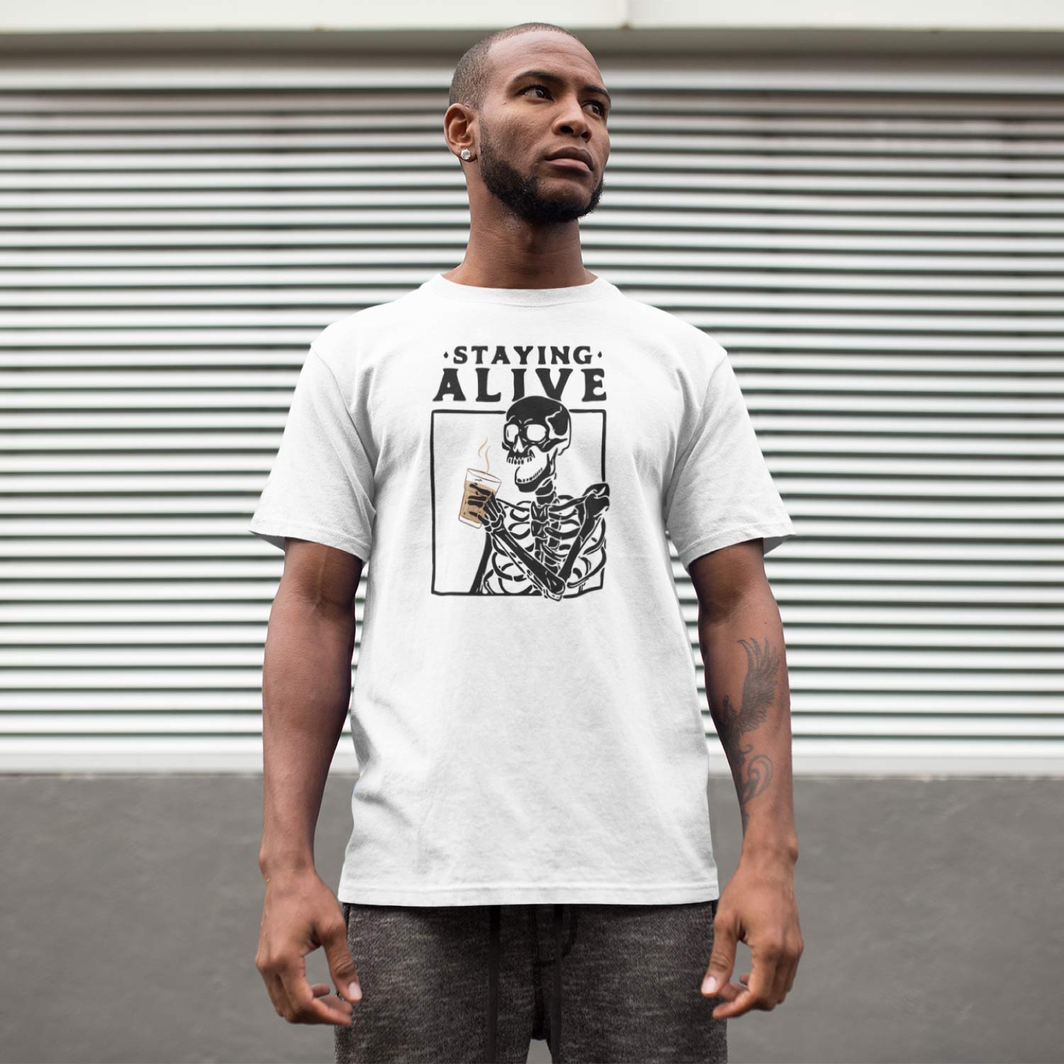 Tantra Staying Alive 100% Cotton Round Neck Printed Tshirt - Shipping Globally!