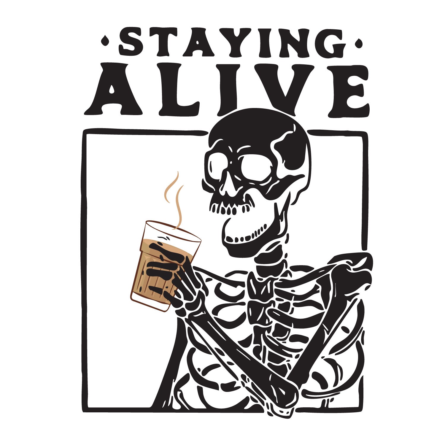 Tantra Staying Alive 100% Cotton Round Neck Printed Tshirt - Shipping Globally!