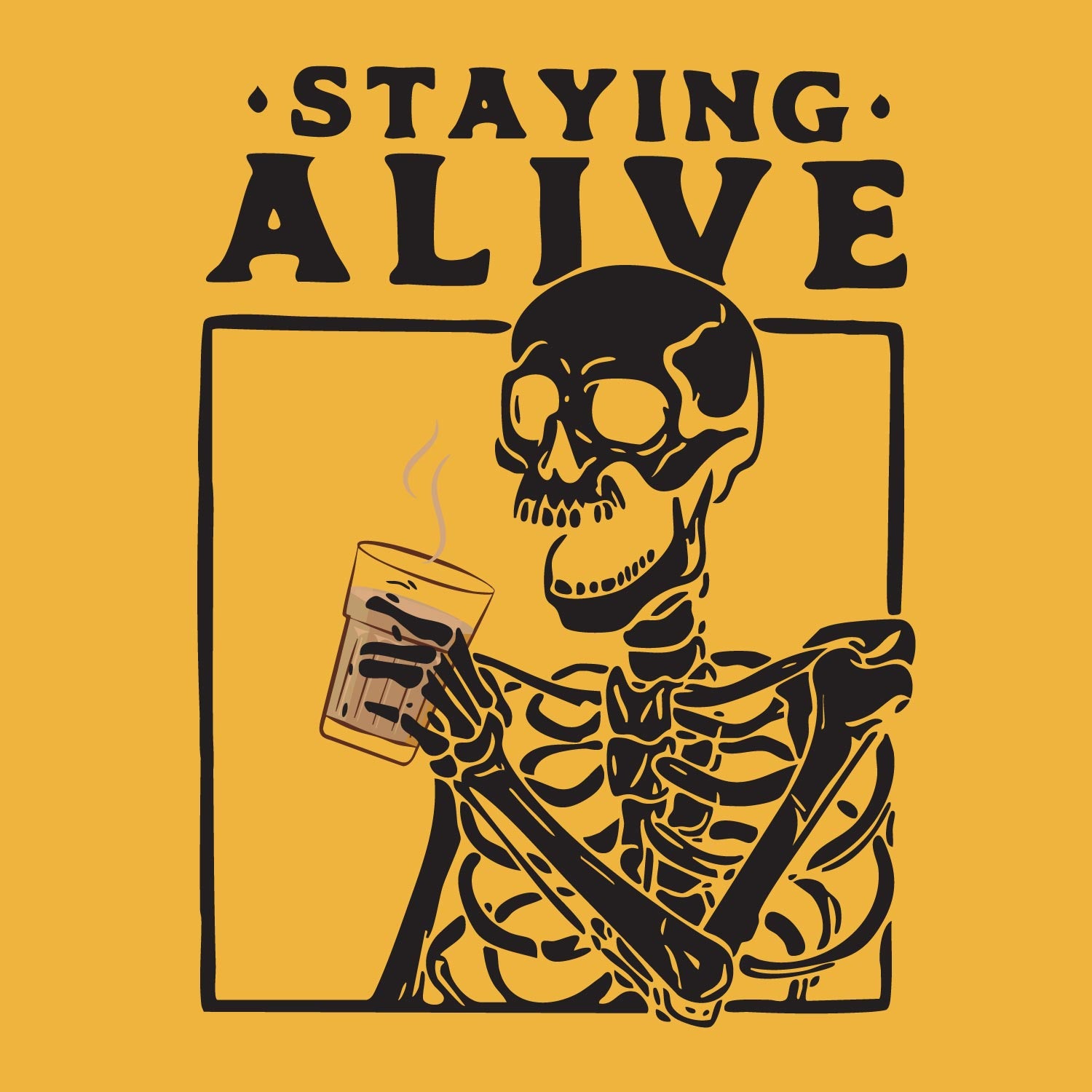 Tantra Staying Alive 100% Cotton Round Neck Printed Tshirt - Shipping Globally!