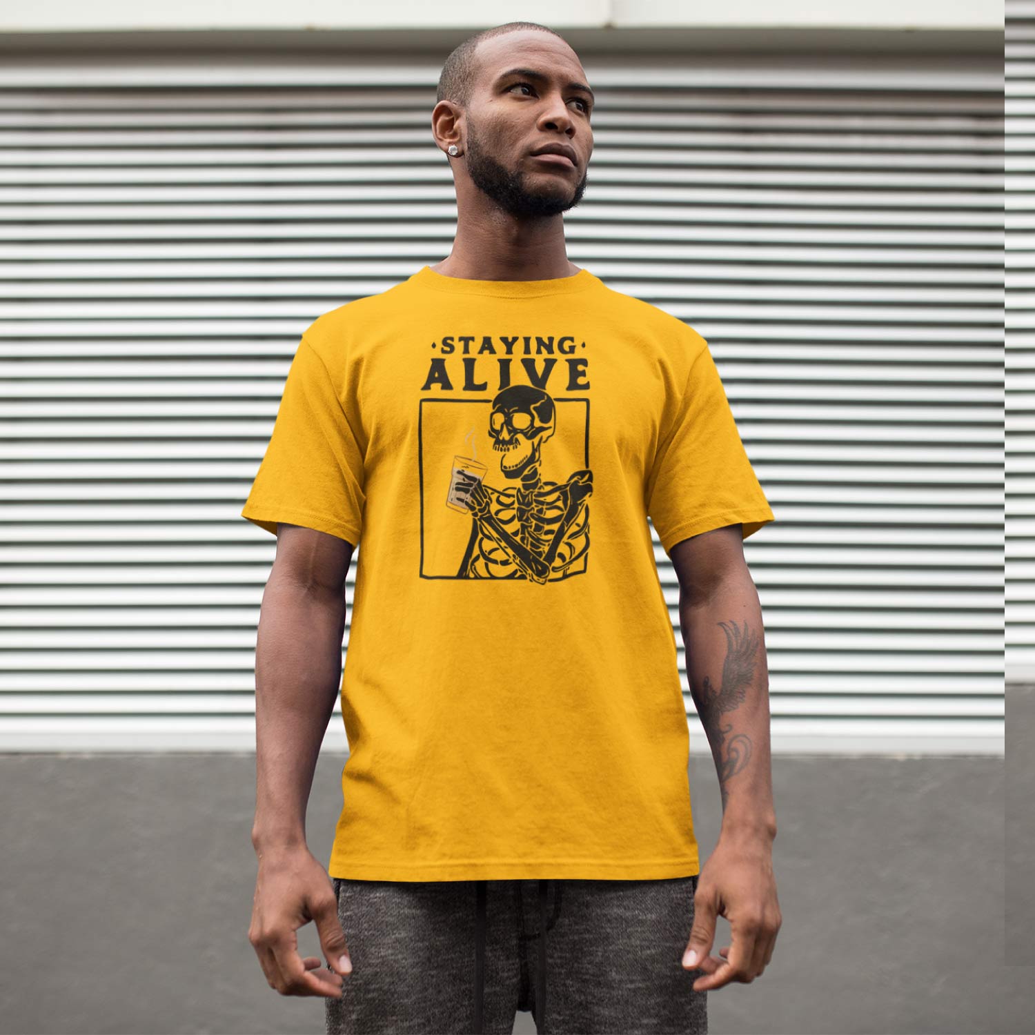 Tantra Staying Alive 100% Cotton Round Neck Printed Tshirt - Shipping Globally!