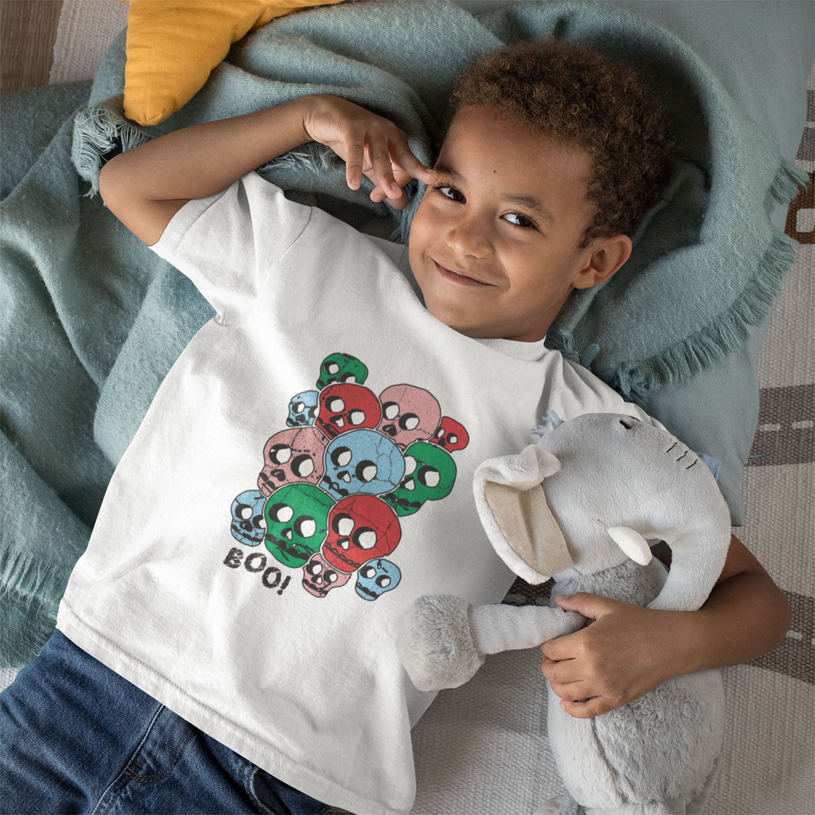 Popart Skull - Kids Printed Round Neck T-shirts - Shipping Globally