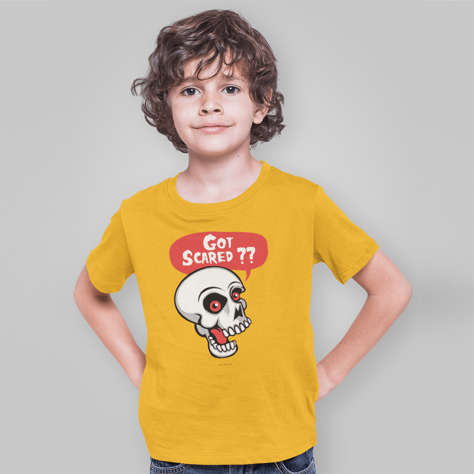 Got Scared - Kids Printed Round Neck T-shirts