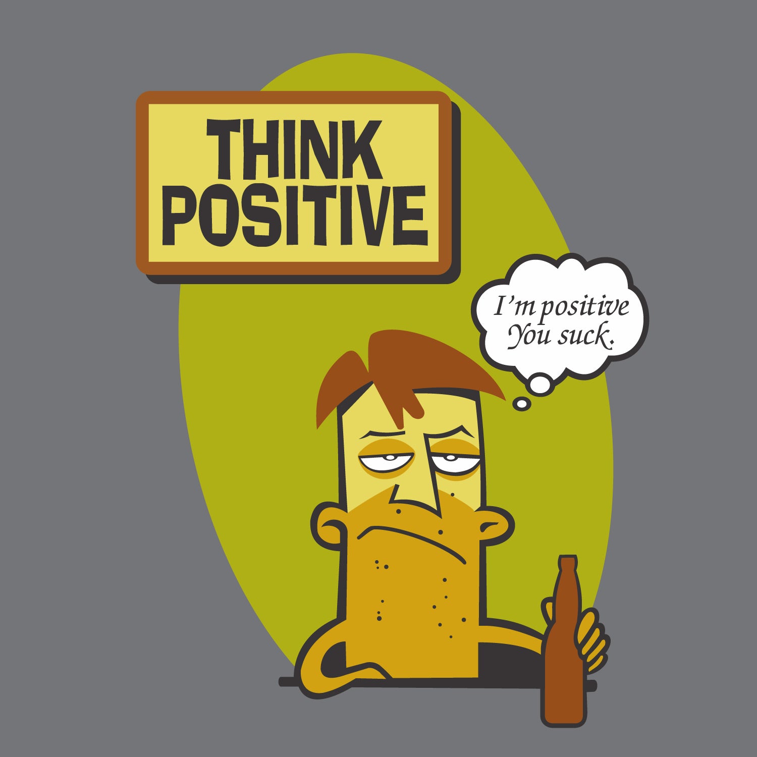 Tantra Think Positive 100% Cotton Round Neck Printed Tshirt - Shipping Globally!