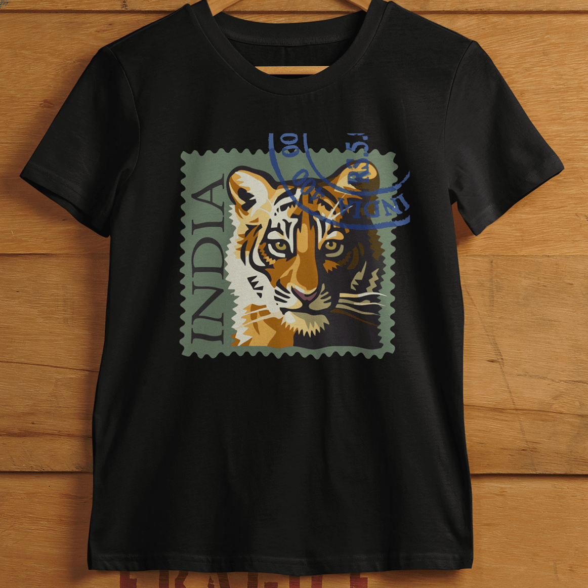 Tiger India Men's Round Neck Printed T-Shirt - Shipping Globally