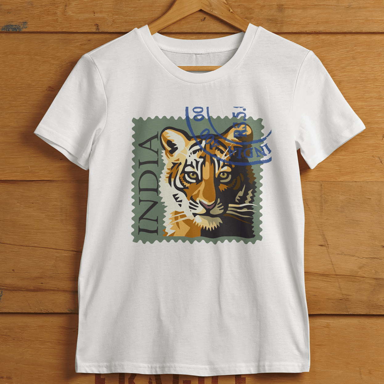 Tiger India Men's Round Neck Printed T-Shirt - Shipping Globally