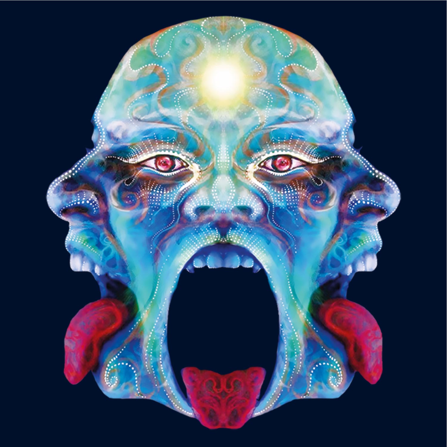 Tantra Tri Head 100% Cotton Round Neck Graphic Printed T-Shirt - Shipping Globally!