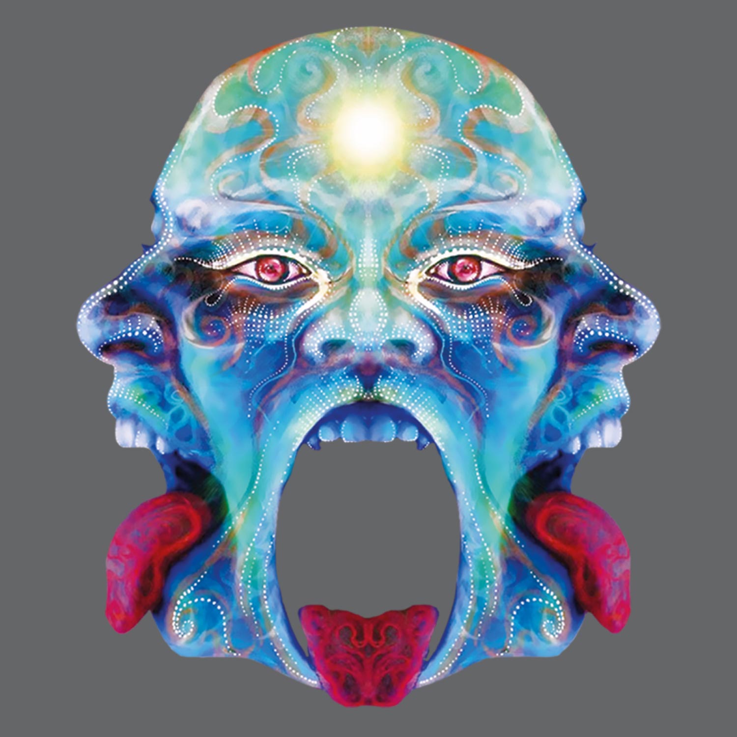 Tantra Tri Head 100% Cotton Round Neck Graphic Printed T-Shirt - Shipping Globally!