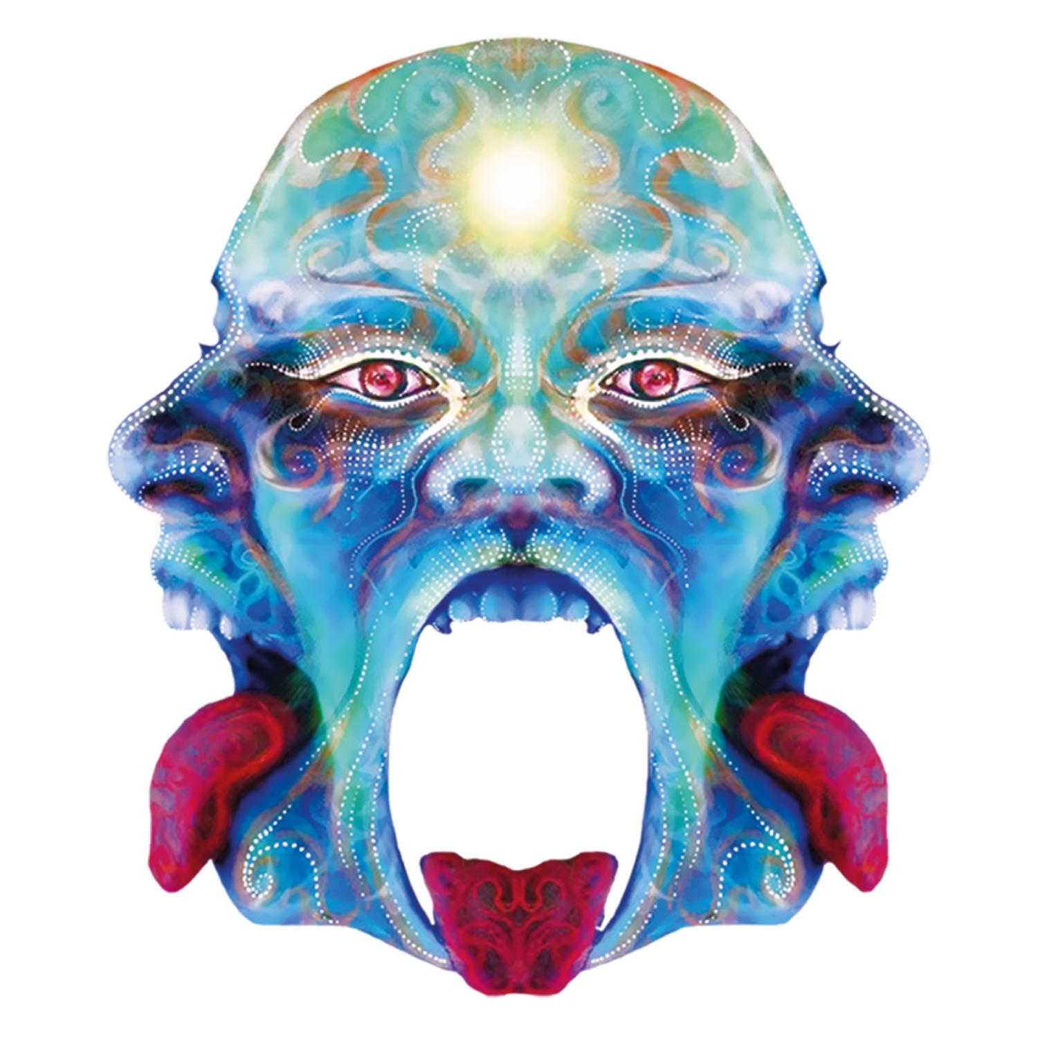 Tantra Tri Head 100% Cotton Round Neck Graphic Printed T-Shirt - Shipping Globally!