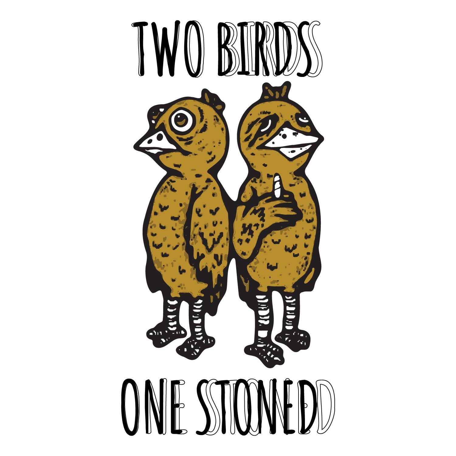 Tantra Two Birds 100% Cotton Round Neck Printed Tshirt - Shipping Globally!