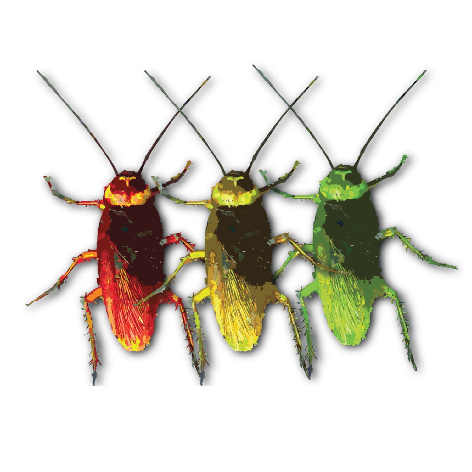 Three Color Cockroach Graphic Printed Unisex T-Shirt Original Since 1997 Shipping Globally