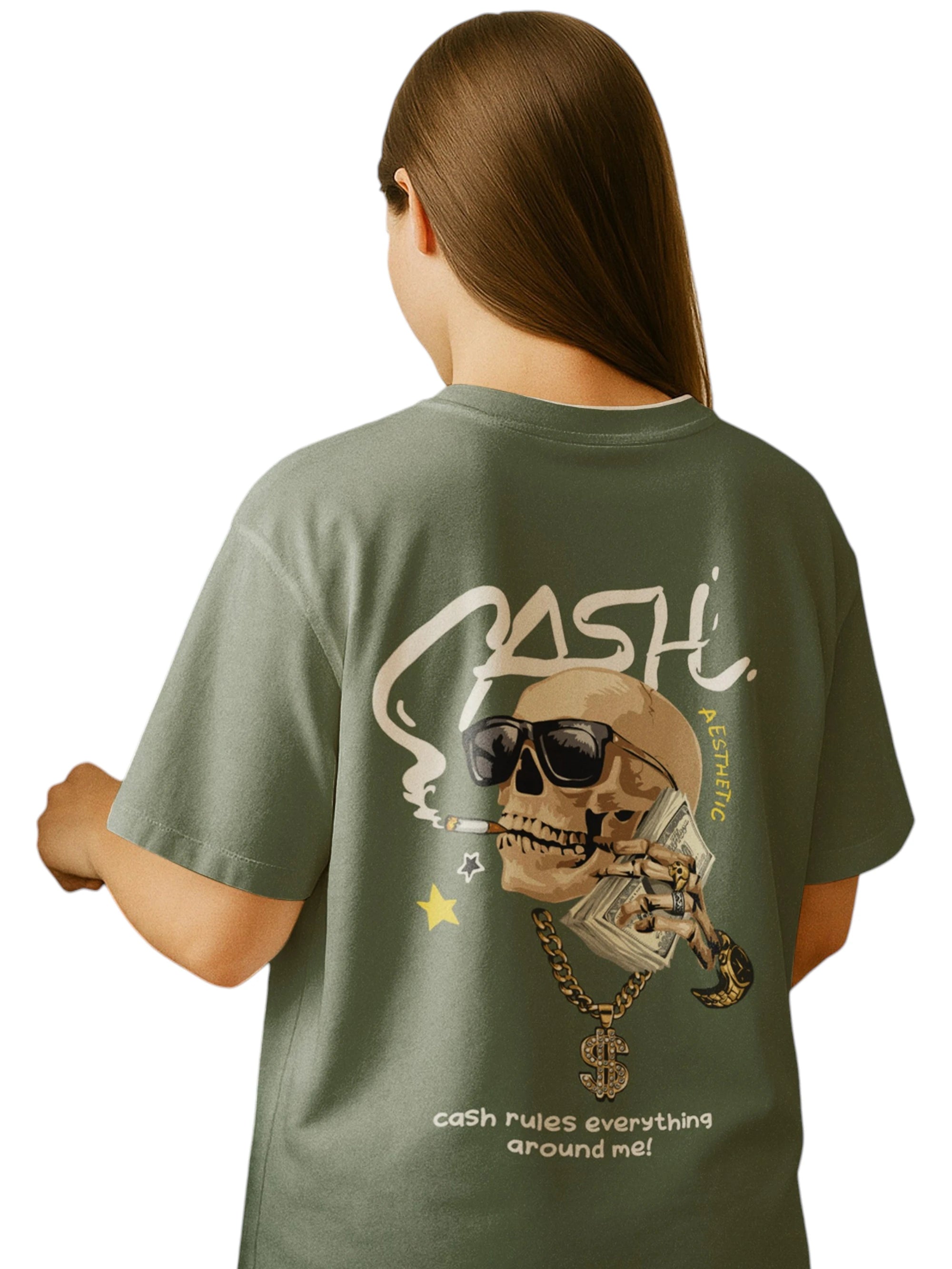 Cash Oversize Back Print Tantra Original Brand Since 1997 Unisex Cotton T-Shirt