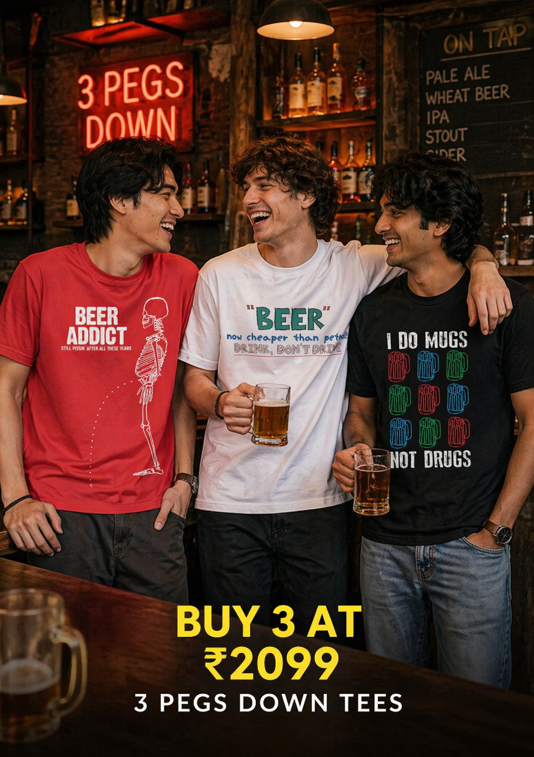 3 Pegs Down Tees